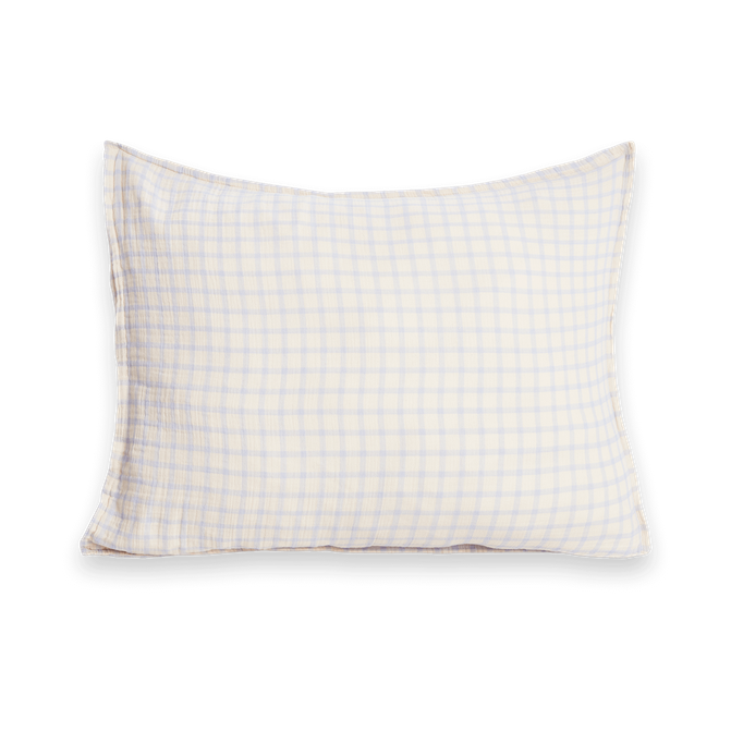 Garbo&Friends Gingham Sky Blue Muslin örngott 50x60 cm