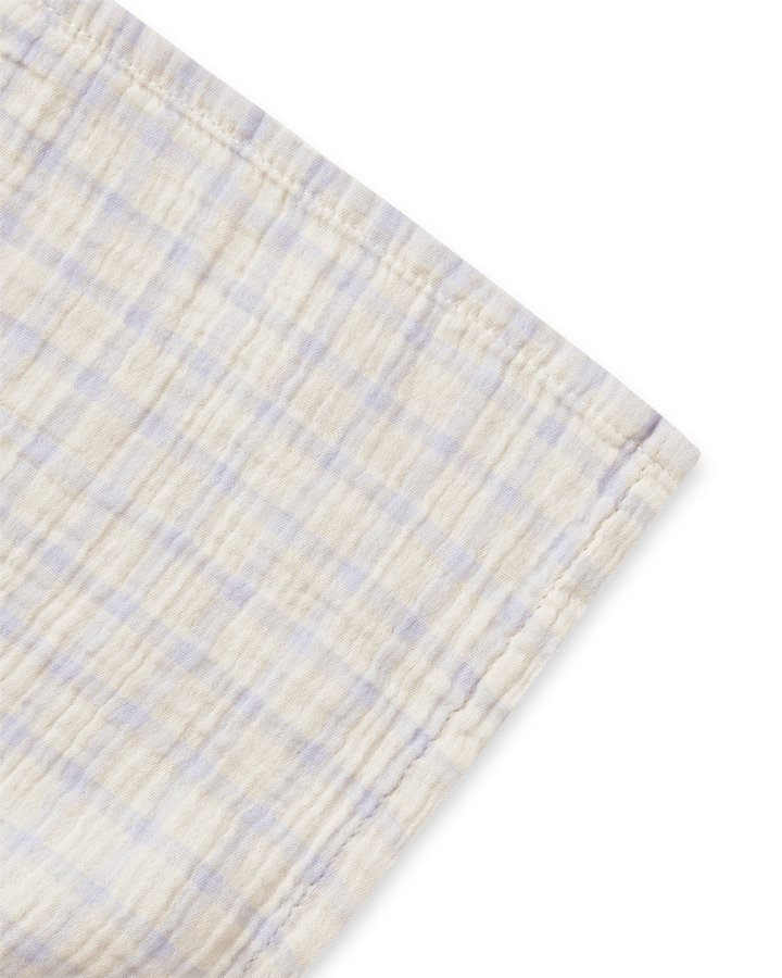 Gingham Sky Blue Muslin swaddle filt, 110x110 cm Garbo&Friends