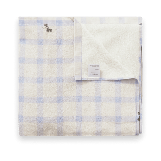 Gingham Sorrel Blue Terry badhandduk - 100x150 cm - Garbo&Friends