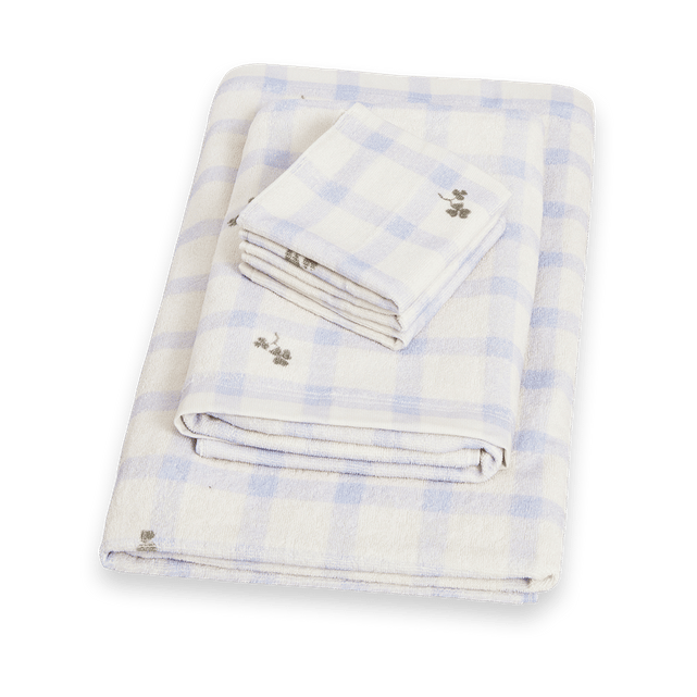 Gingham Sorrel Blue Terry badhandduk, 70x140 cm Garbo&Friends
