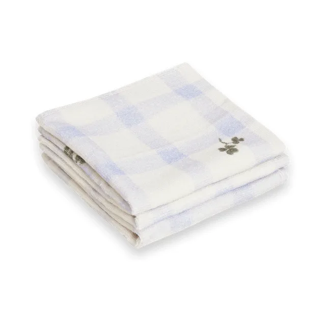 Gingham Sorrel Blue Terry tvättlapp 3-pack, 30x30 cm Garbo&Friends