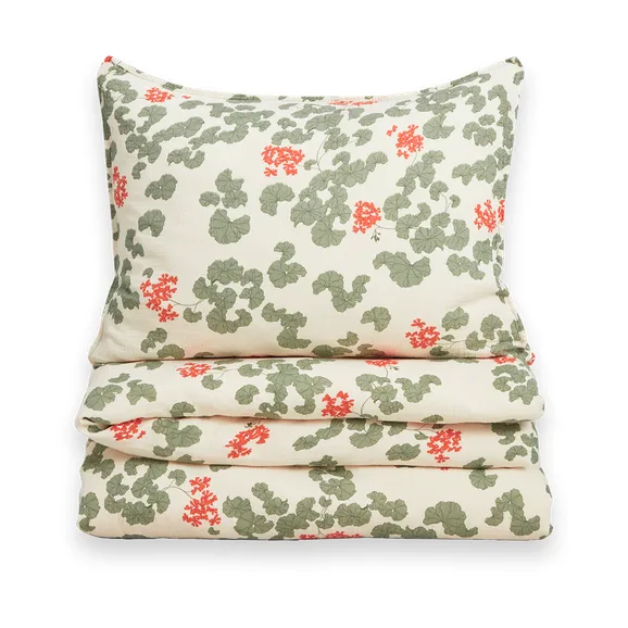 Garbo&Friends Pelargonium Muslin bäddset 150x210 cm/50x60 cm