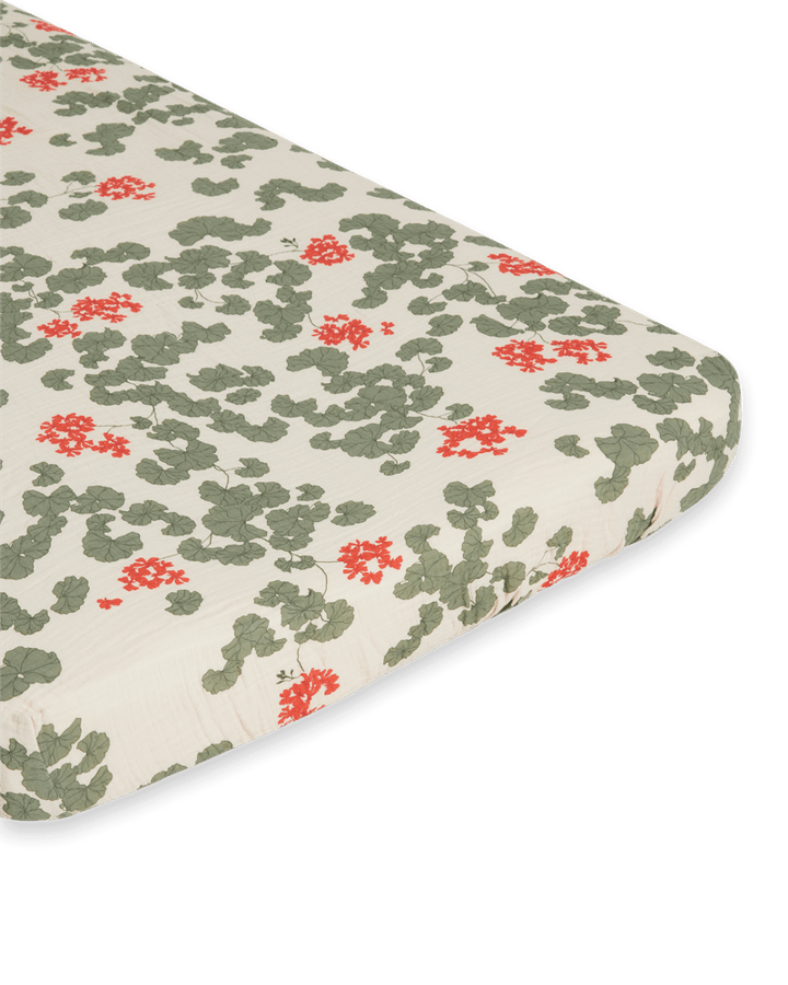 Pelargonium Muslin dra-på-lakan, 90x200x30 cm Garbo&Friends
