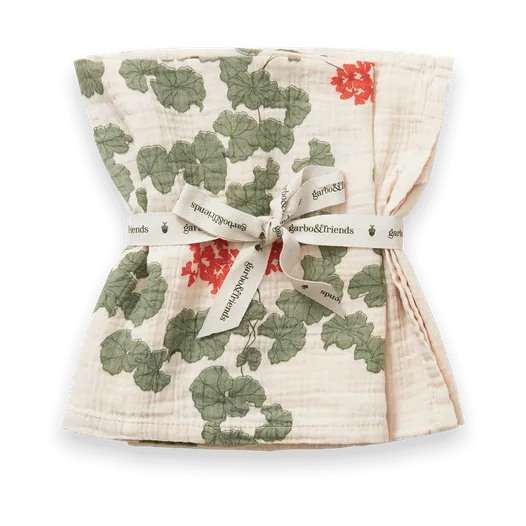 Pelargonium Muslin filt liten 2 delar, 60x60 cm Garbo&Friends