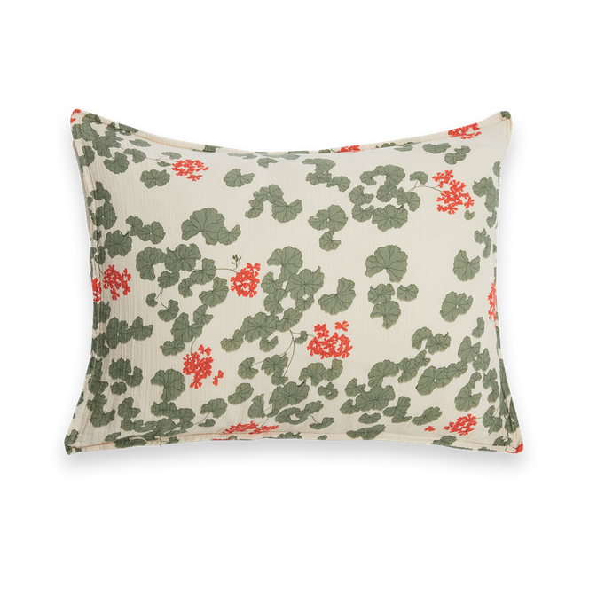 Garbo&Friends Pelargonium Muslin örngott 50x60 cm | Skandinavisk Design | Örngott | Beige