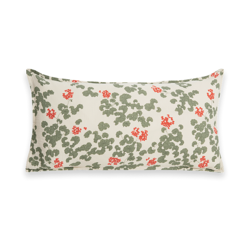 Garbo&Friends Pelargonium Muslin örngott 50x90 cm | Skandinavisk Design | Örngott | Beige