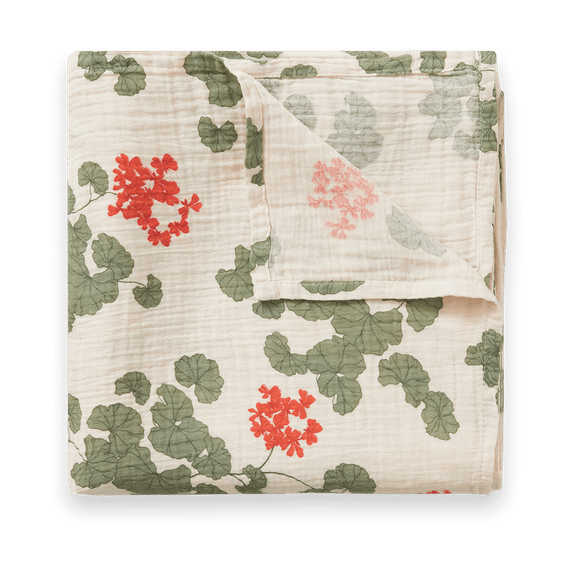 Pelargonium Muslin swaddle filt - 110x110 cm - Garbo&Friends