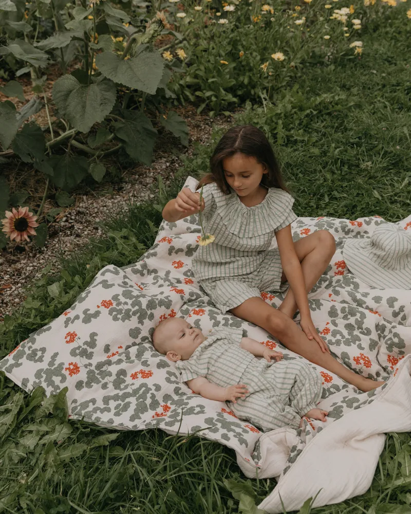 Pelargonium Muslin vadderad filt, 100x140 cm Garbo&Friends