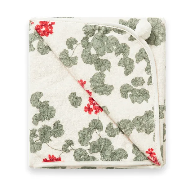 Pelargonium Terry handduk med huva, 80x80 cm Garbo&Friends