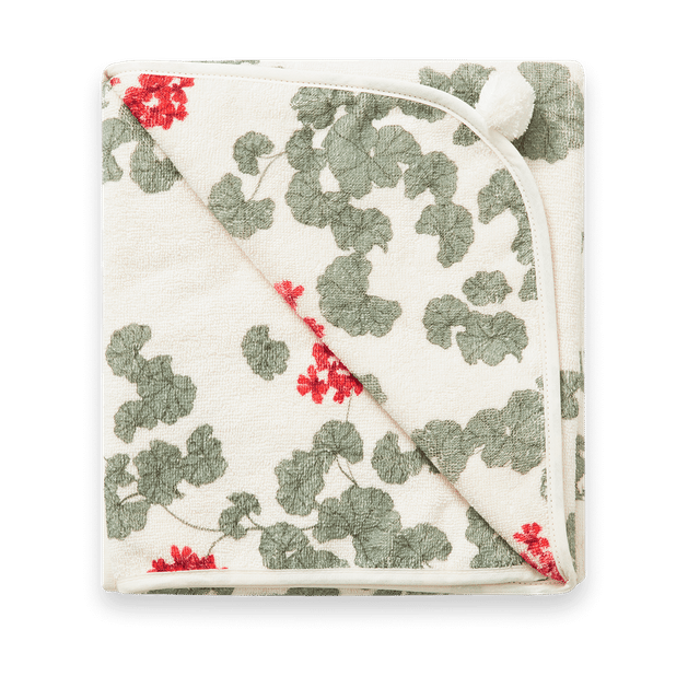 Pelargonium Terry handduk med huva, 80x80 cm Garbo&Friends