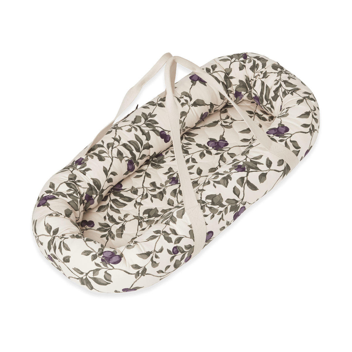 Garbo&Friends Plum satin quiltad babynest 43x87x16cm