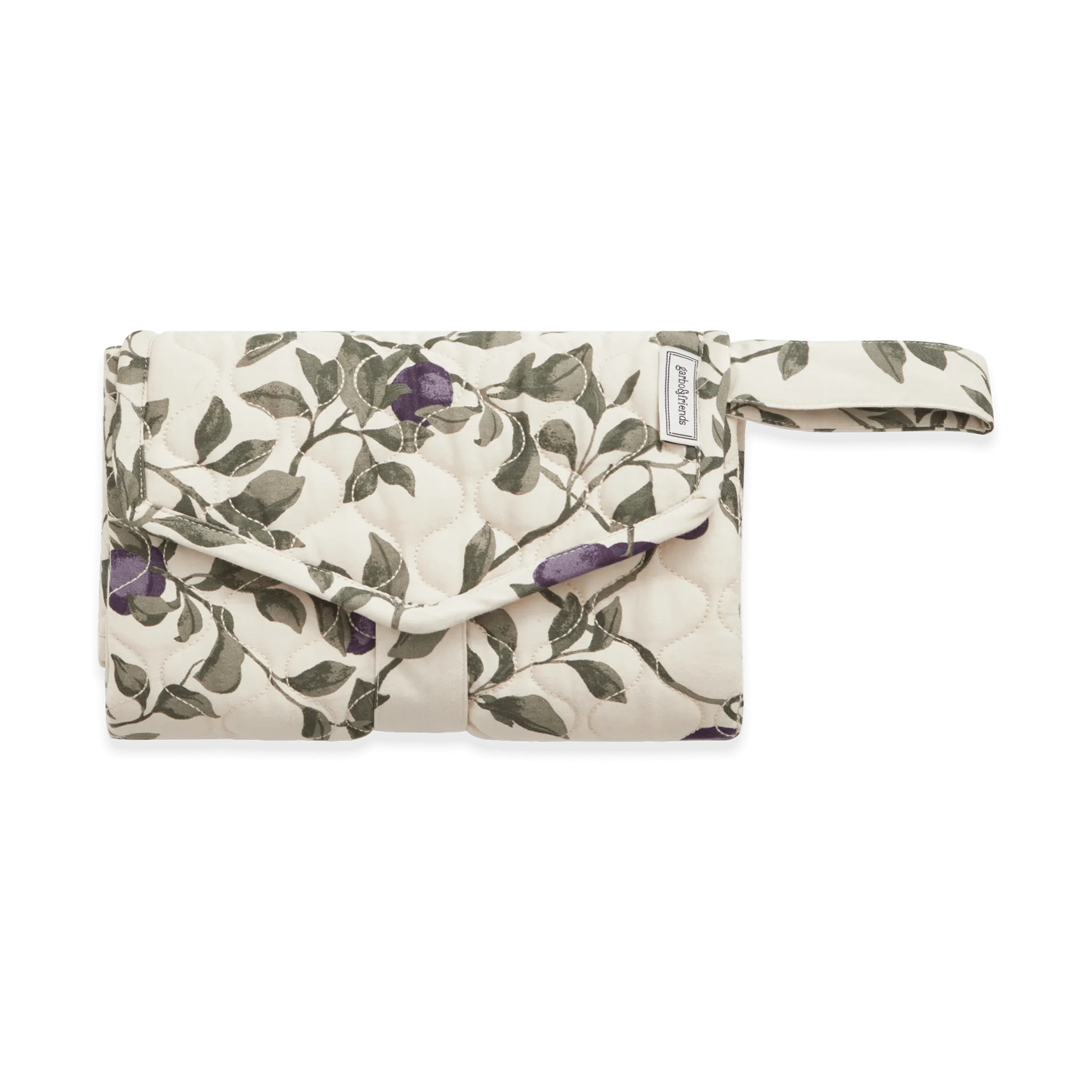 Plum satin quiltad change to go, partabel skötbädd, 46x80 cm Garbo&Friends