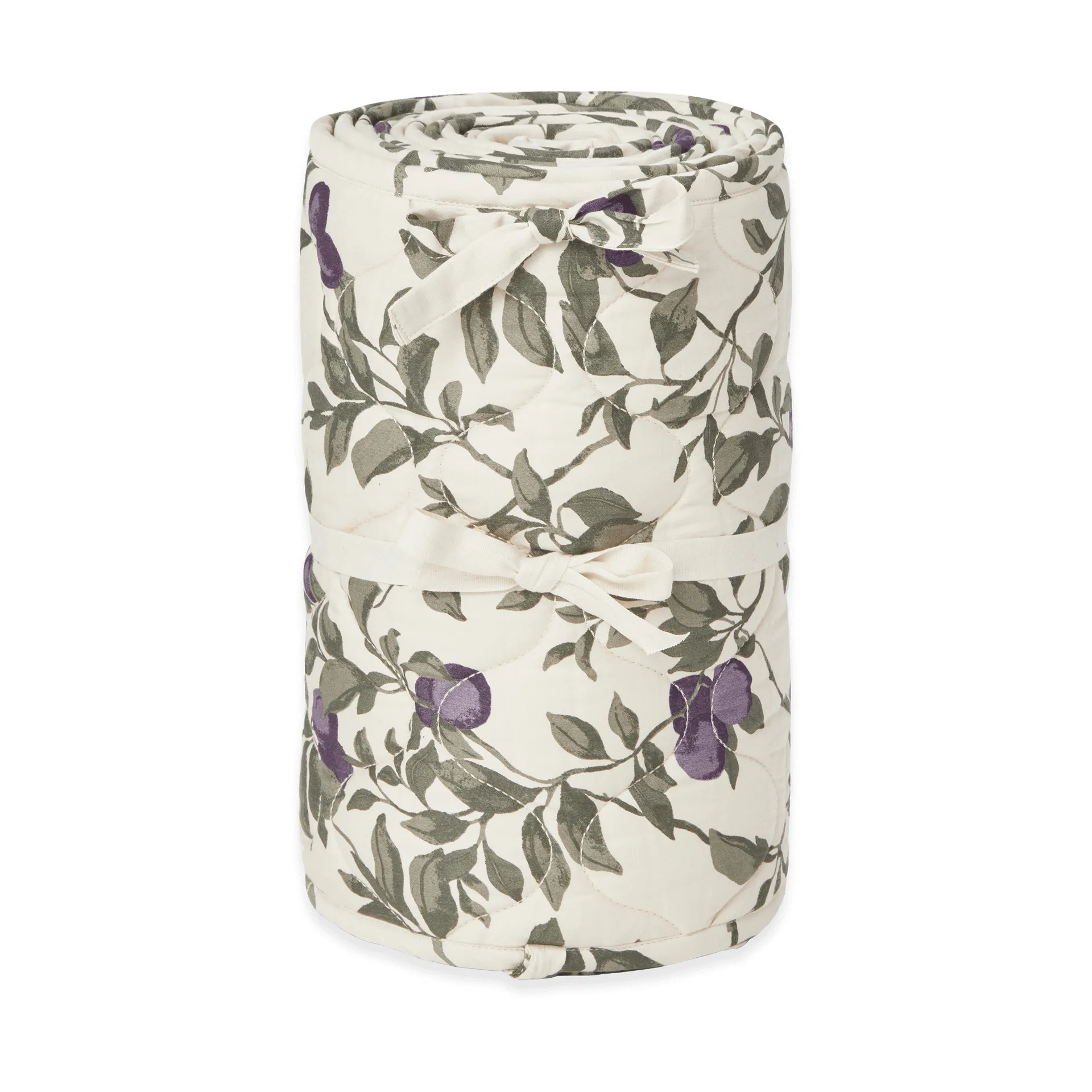 Plum satin quiltad spjälsängsskydd, 30x360 cm Garbo&Friends