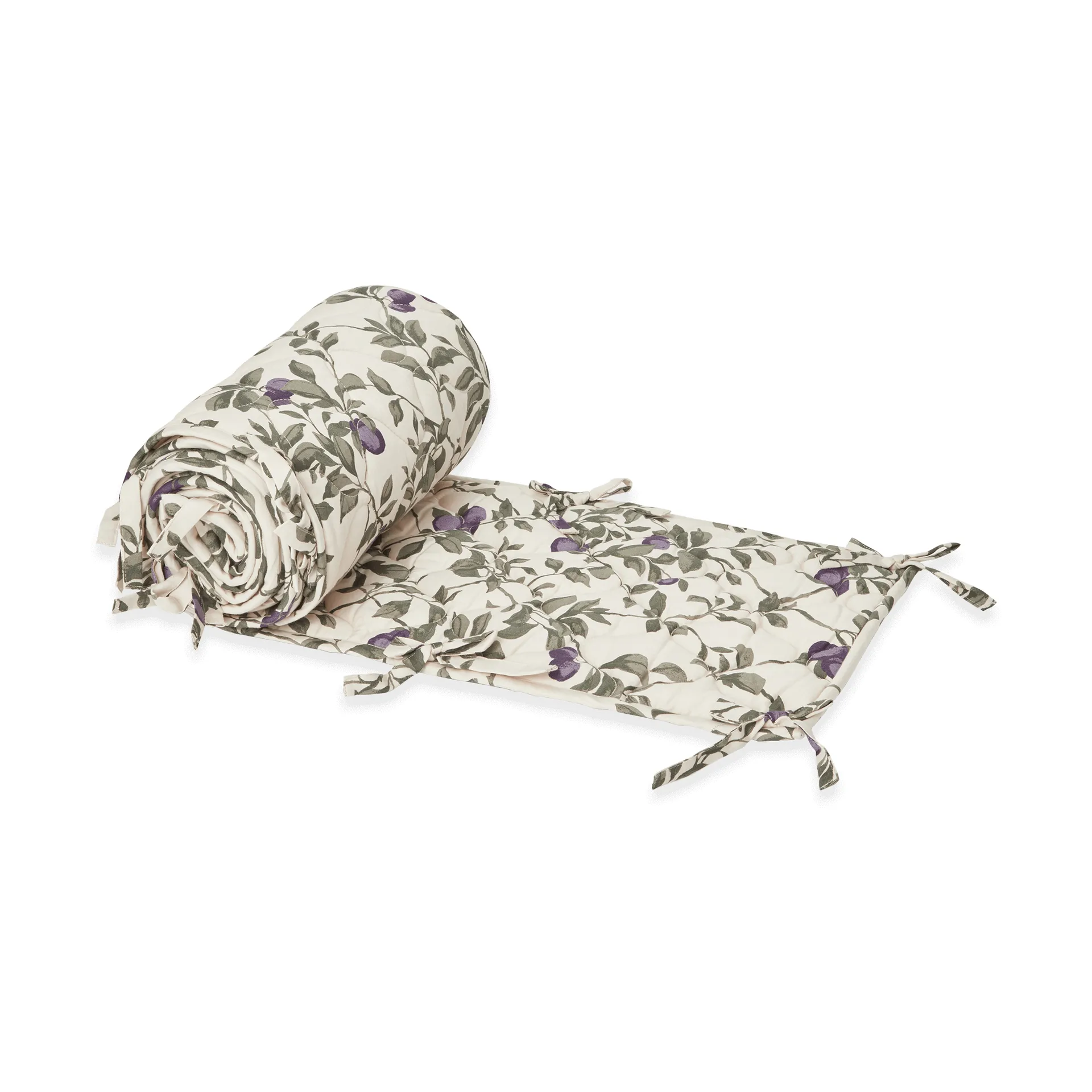 Plum satin quiltad spjälsängsskydd, 30x360 cm Garbo&Friends