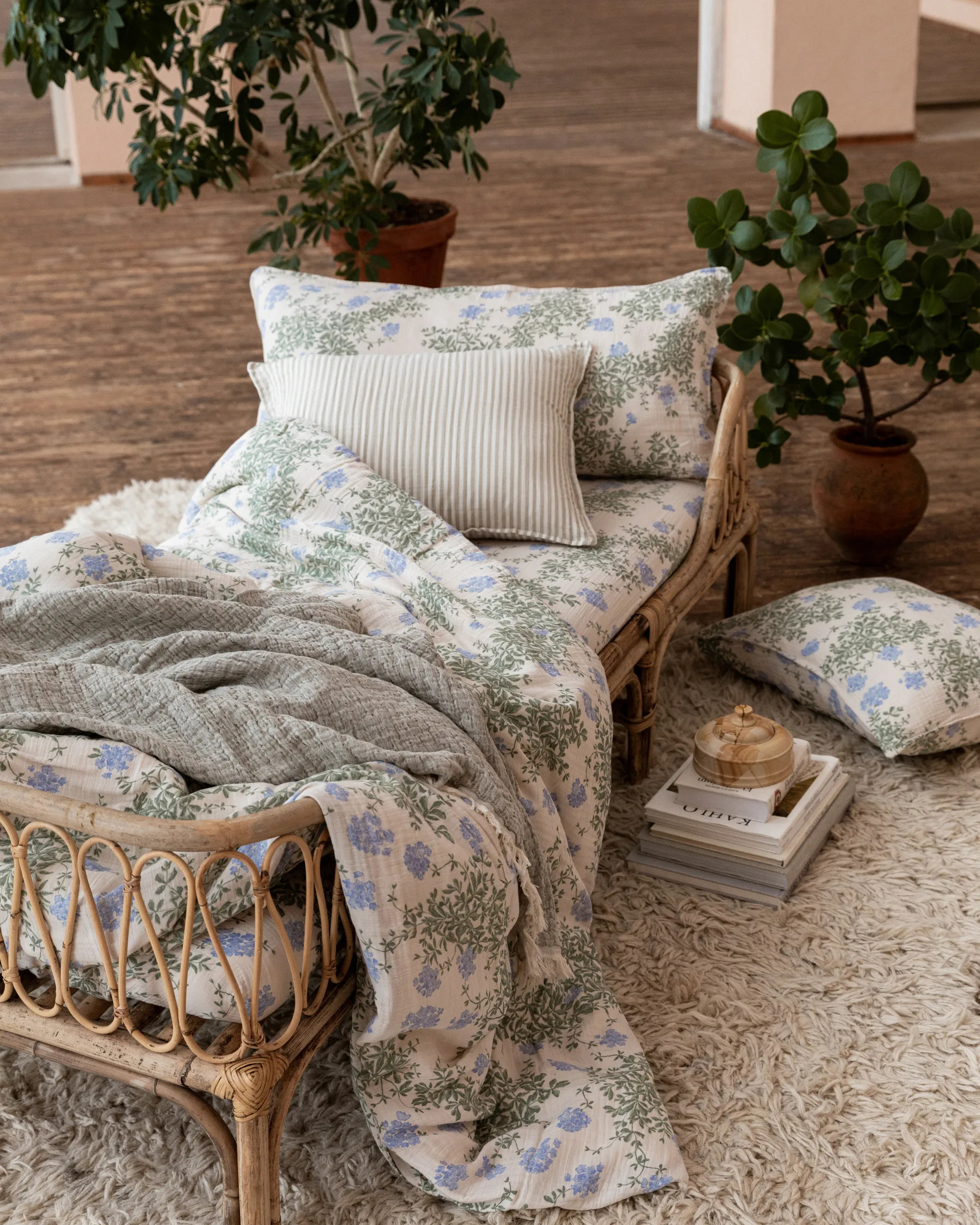 Plumbago Muslin bäddset, 140x200 cm/50x70 cm Garbo&Friends