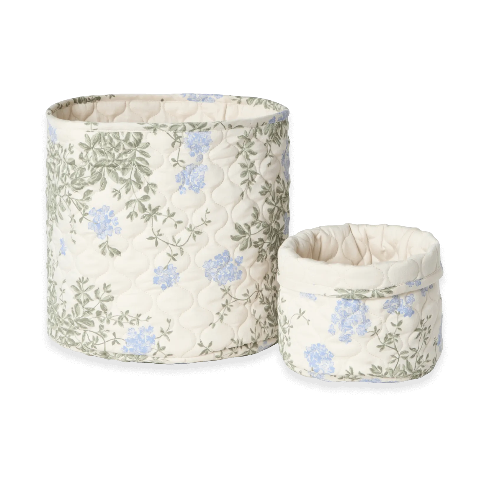 Plumbago Satin quiltad korg 2 delar, 20xØ20 cm + 30xØ30 cm Garbo&Friends