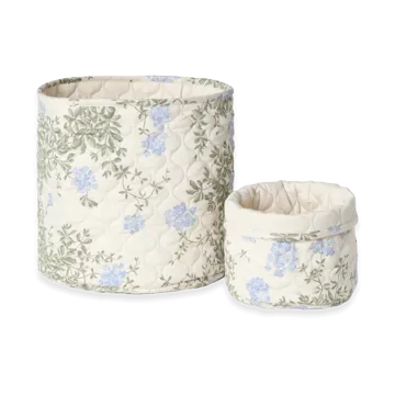 Plumbago Satin quiltad korg 2 delar - 20xØ20 cm + 30xØ30 cm - Garbo&Friends