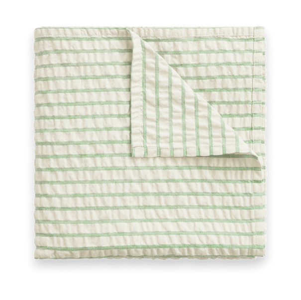 Stripe Emerald Seersucker swaddle filt, 110x110 cm Garbo&Friends