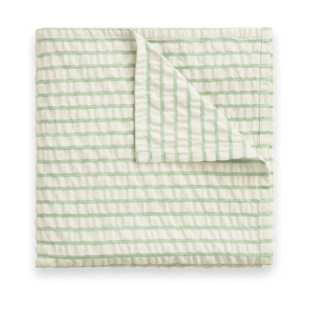 Stripe Emerald Seersucker swaddle filt - 110x110 cm - Garbo&Friends