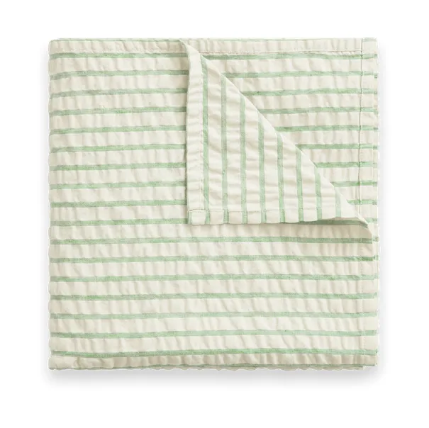 Garbo&Friends Stripe Emerald Seersucker swaddle filt 110x110 cm