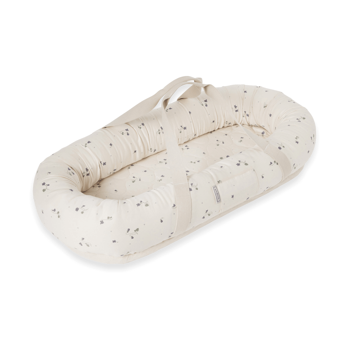 Garbo&Friends Viola Satin babynest 43x87x16 cm | Skandinavisk Design | Ställbar säng | Blå
