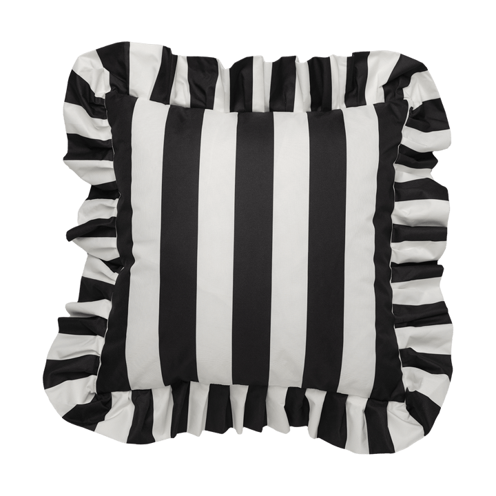 Garden Glory Outdoor kudde med volang 45x45 cm - Black-white - Garden Glory