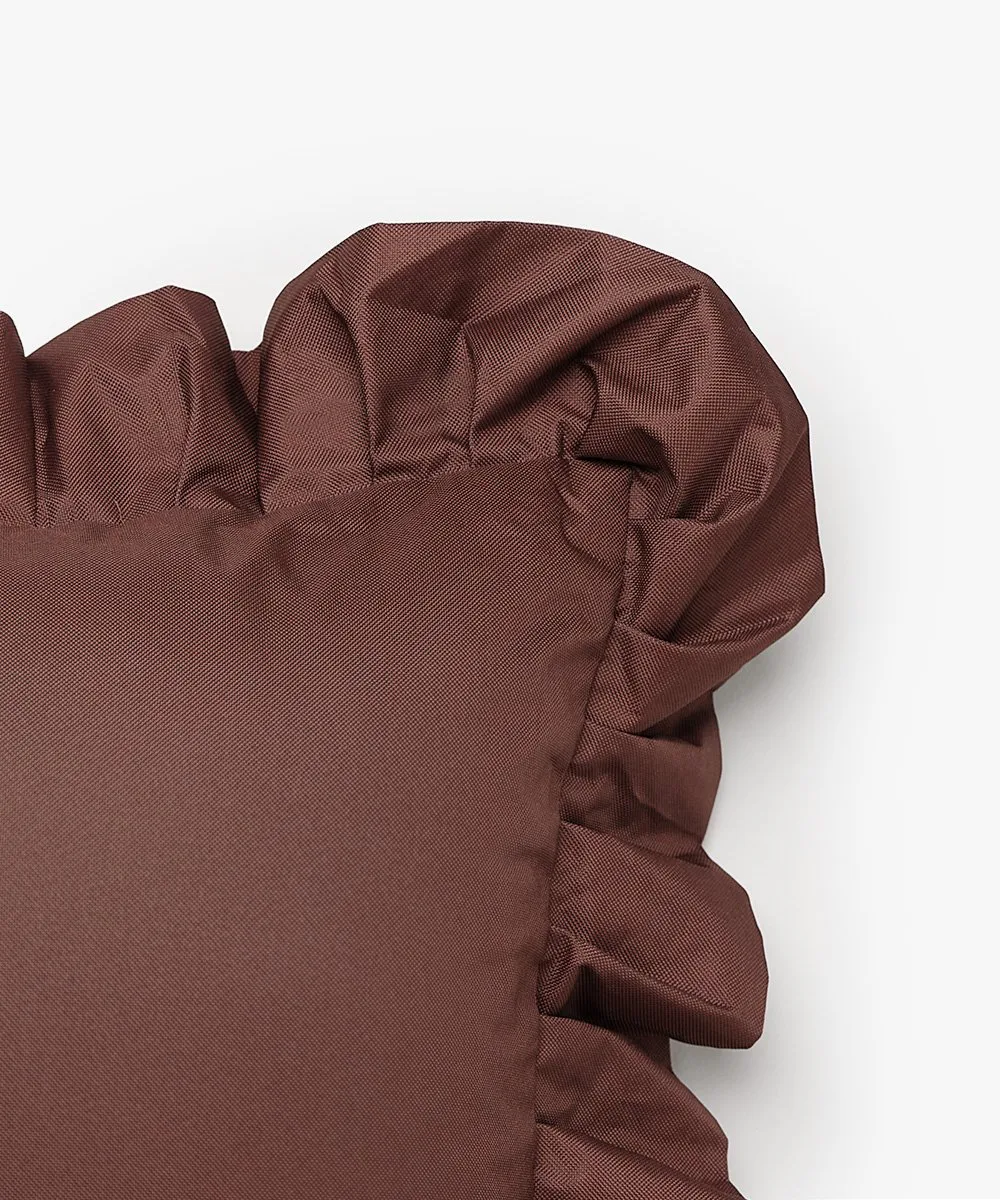 Garden Glory Outdoor kudde med volang 45x45 cm, Brown Garden Glory