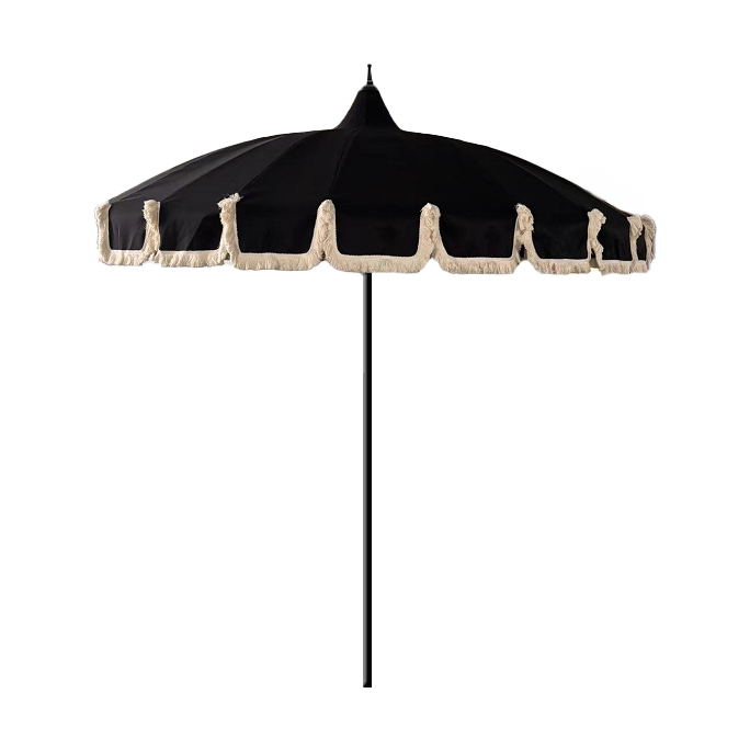 Garden Glory parasoll Black fringe | Skandinavisk Design | Parasoll & parasollfötter | Svart