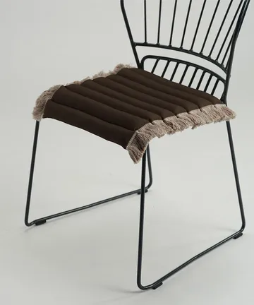 Garden Glory sittdyna med fransar - Beige, beige frans, 38x40 cm - Garden Glory