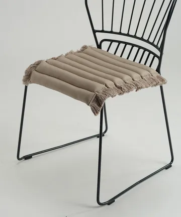 Garden Glory sittdyna med fransar - Beige, beige frans, 38x40 cm - Garden Glory