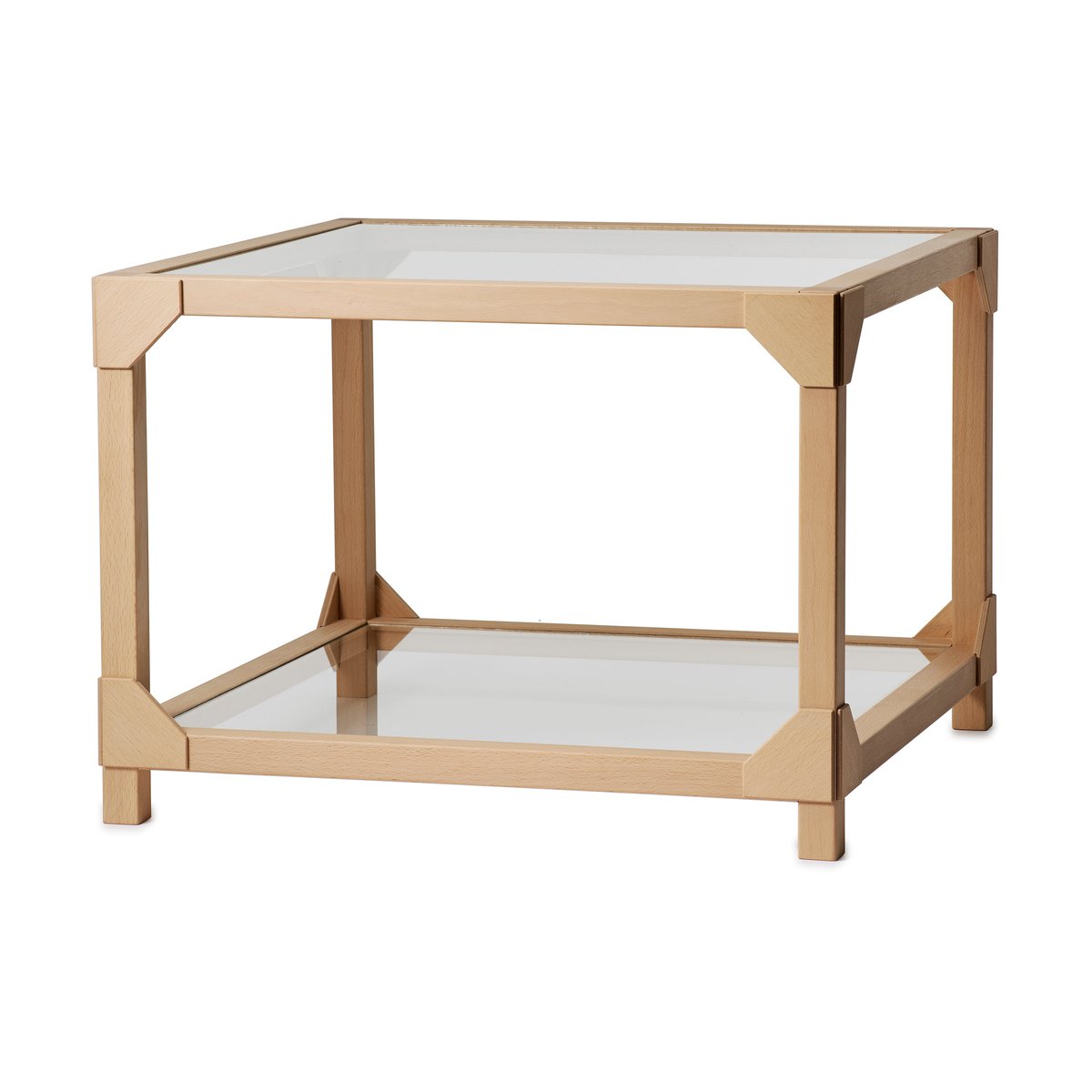 Gärsnäs Bleck Soffbord 55x55 cm glas Bok-natural | Skandinavisk Design | Soffbord | Beige