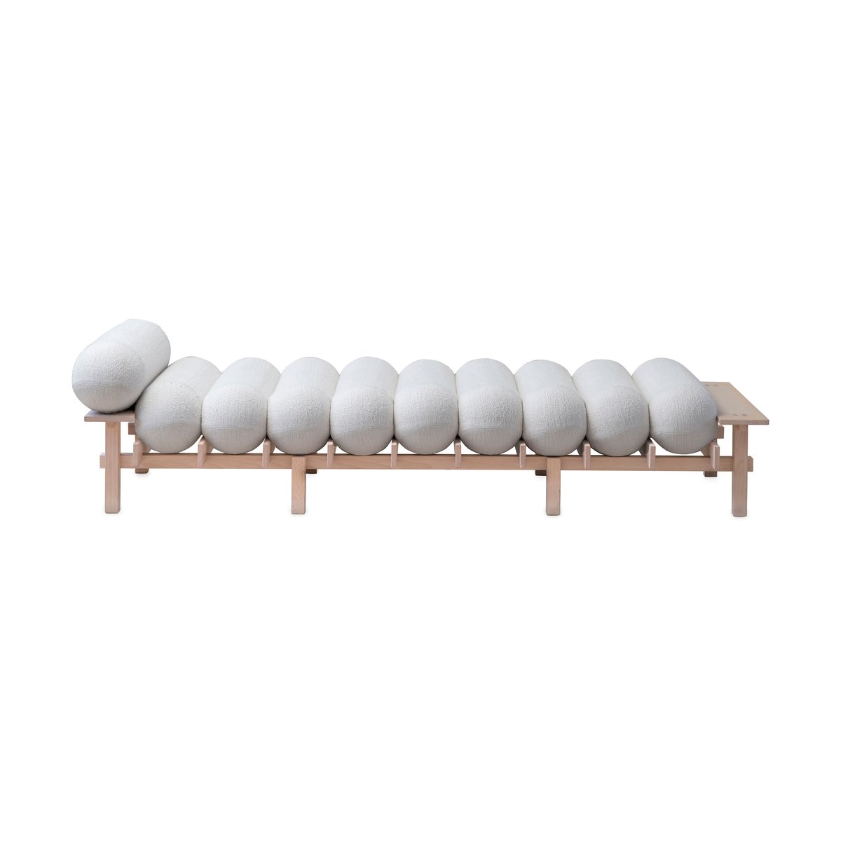 Gärsnäs Dag dagbädd Bok-Barnum bouclé 01 Off white | Skandinavisk Design | Dagbäddar | Vit
