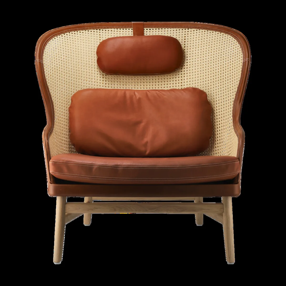 Gärsnäs Dandy fåtölj Ek-natural-tärnsjö läder cognac