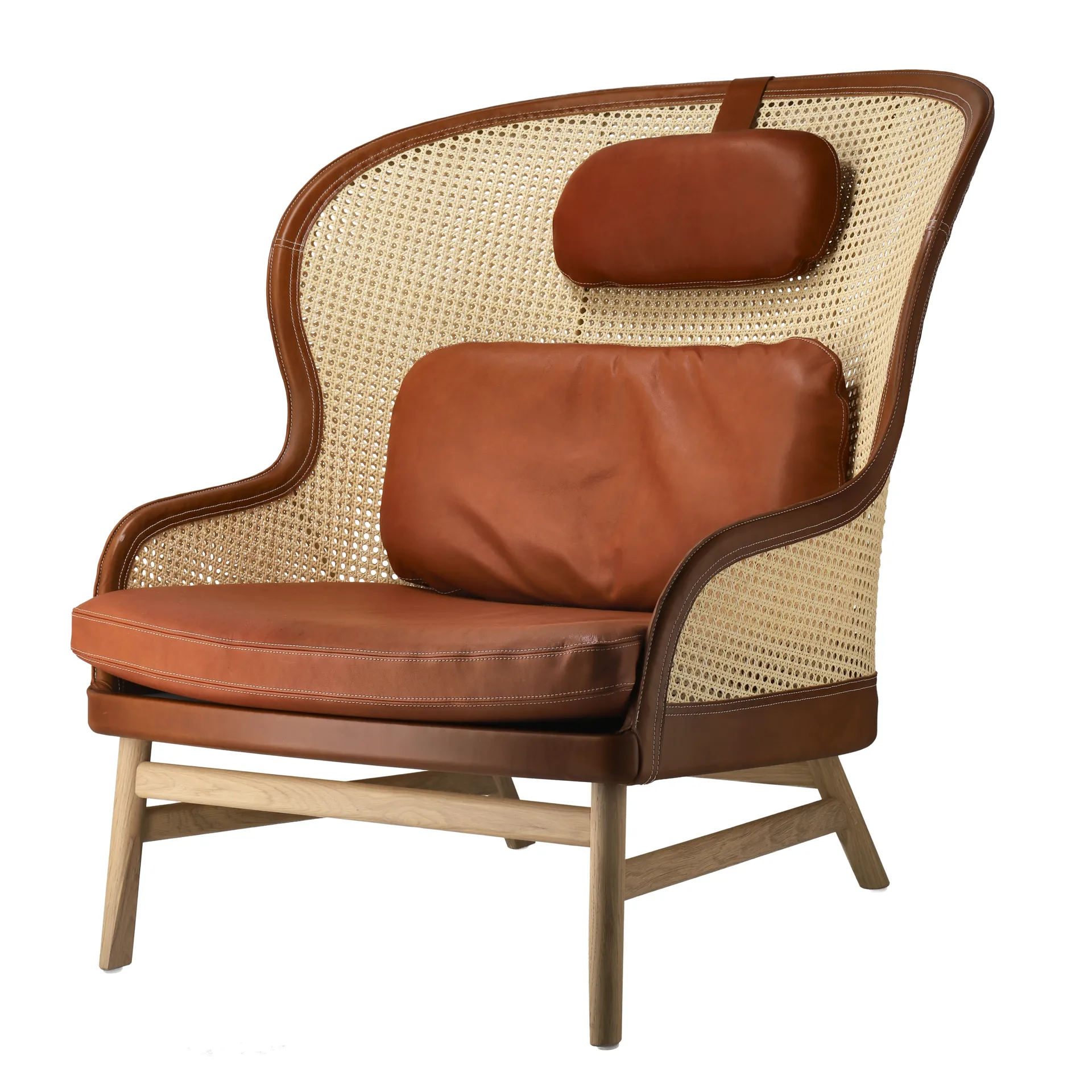 Dandy fåtölj, Ek-natural-tärnsjö läder cognac Gärsnäs