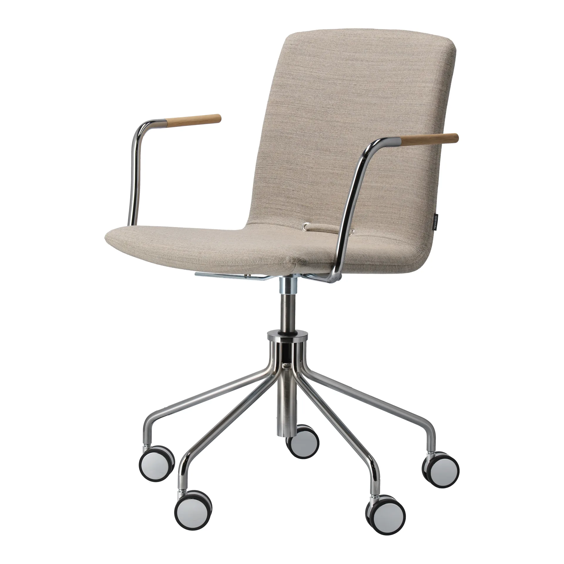 Day karmstol snurrstativ krom, Ek-natural-H&S-tyg foss 0212 Gärsnäs