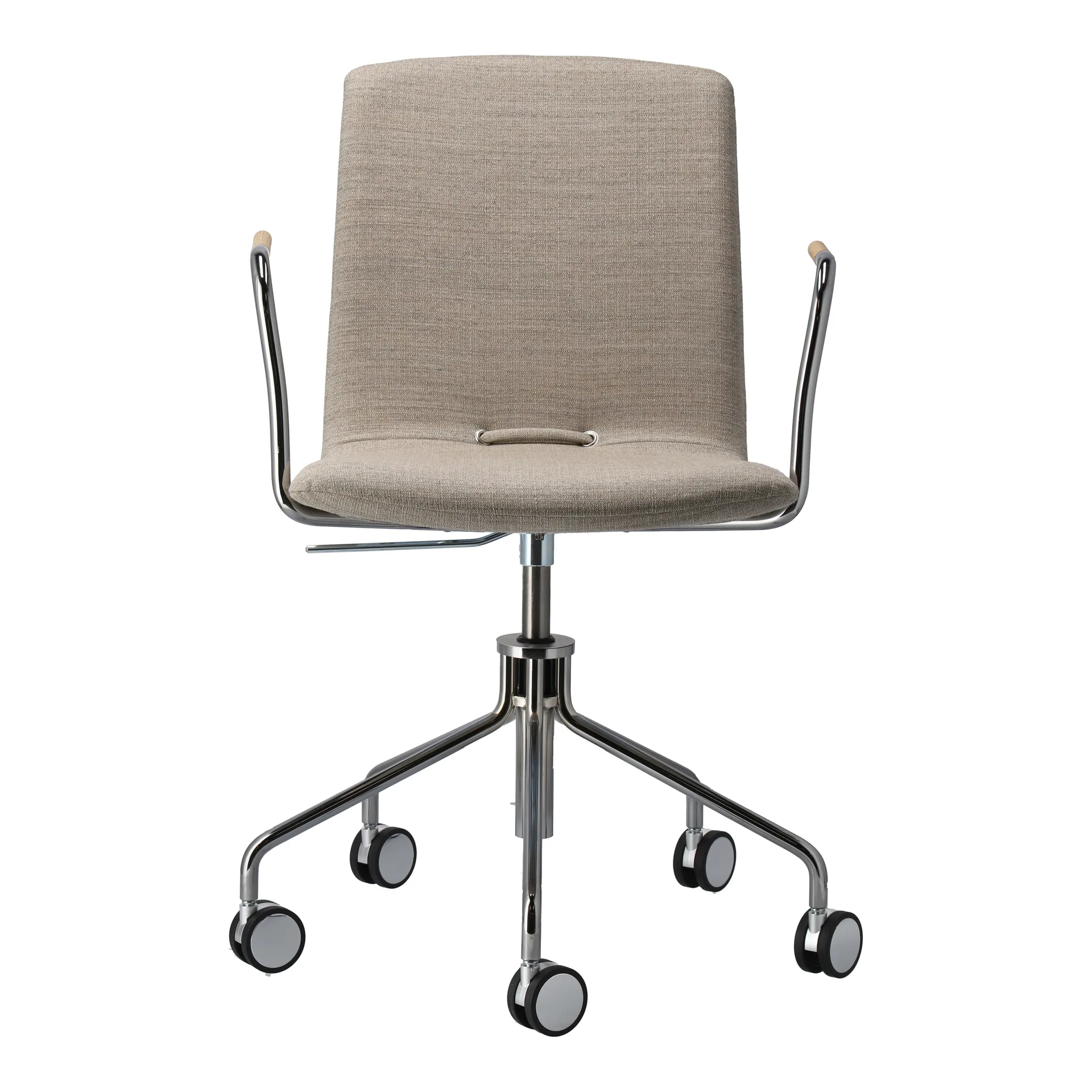 Day karmstol snurrstativ krom, Ek-natural-H&S-tyg foss 0212 Gärsnäs