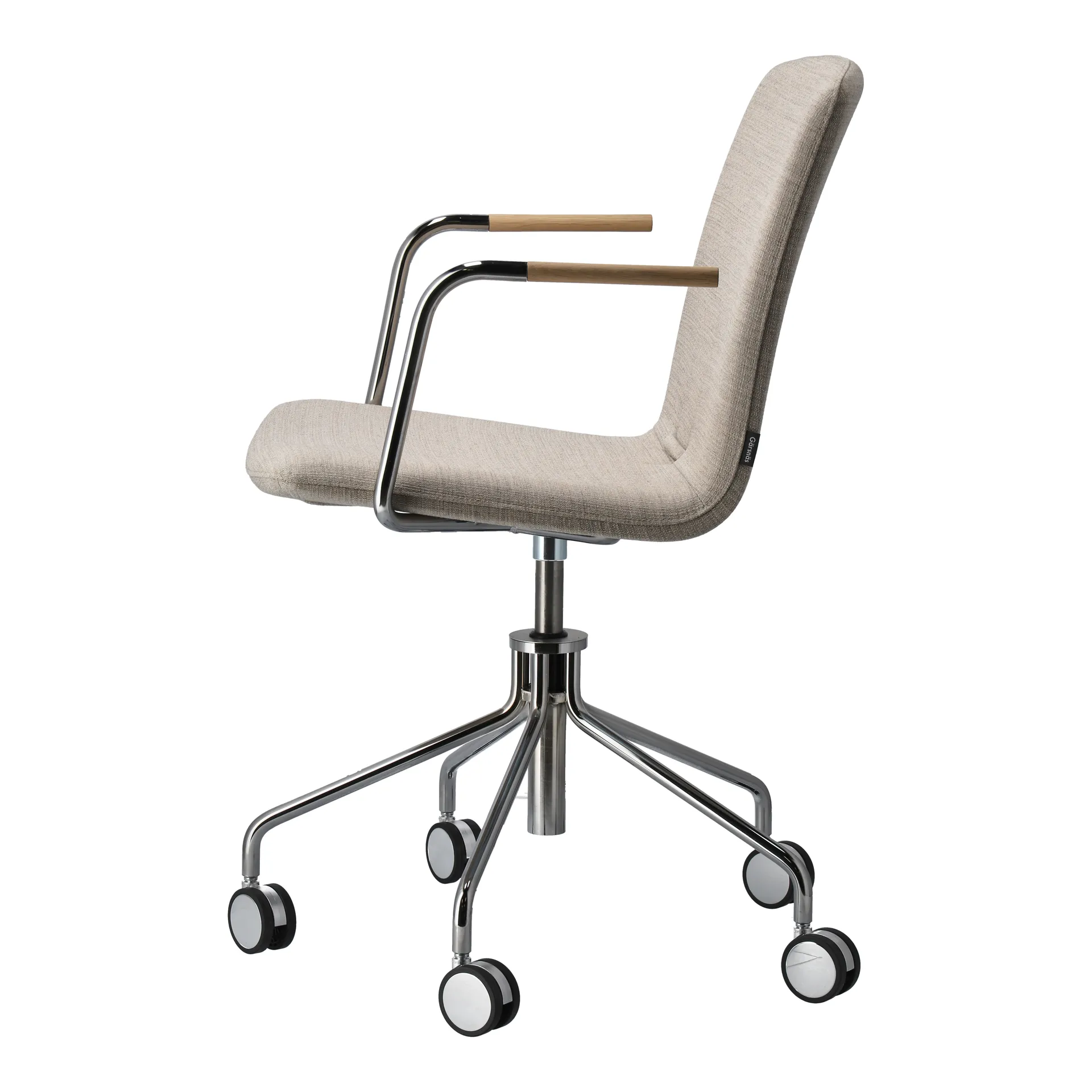 Day karmstol snurrstativ krom, Ek-natural-H&S-tyg foss 0212 Gärsnäs