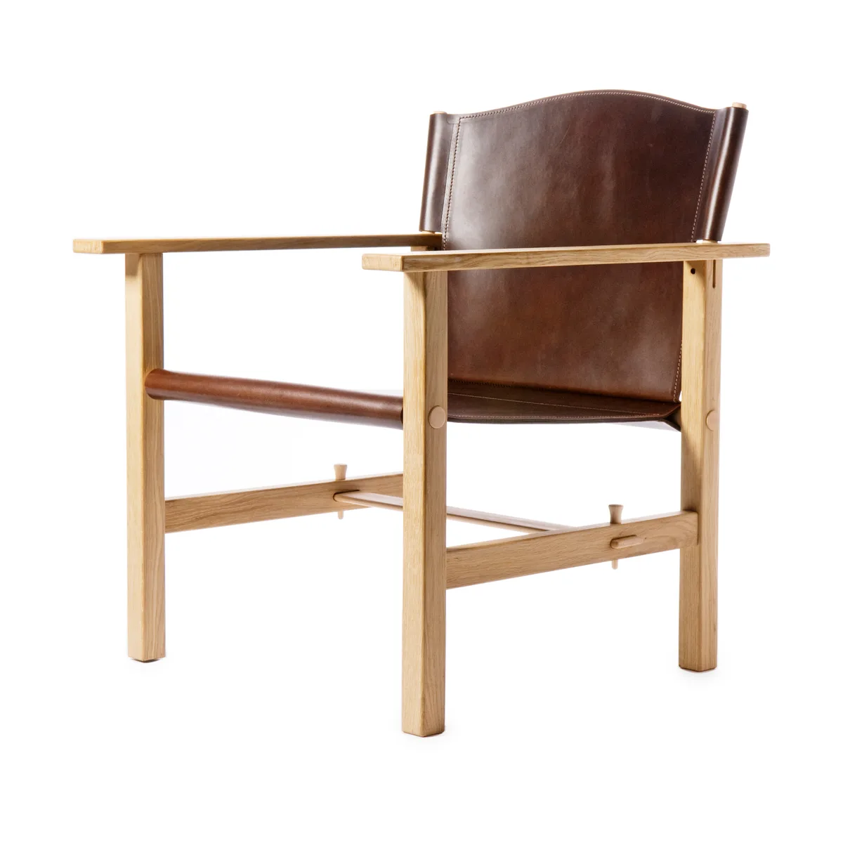 Gärsnäs Ferdinand fåtölj Ek-obehand-tärnsjö läder mörkbrunt