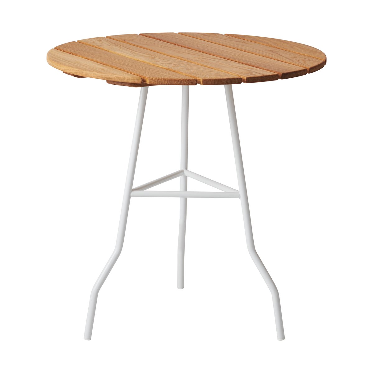 Gärsnäs Pia bord 70 cm Vitlack stålstativ-oljad ek | Skandinavisk Design | Trädgårdsbord | Vit