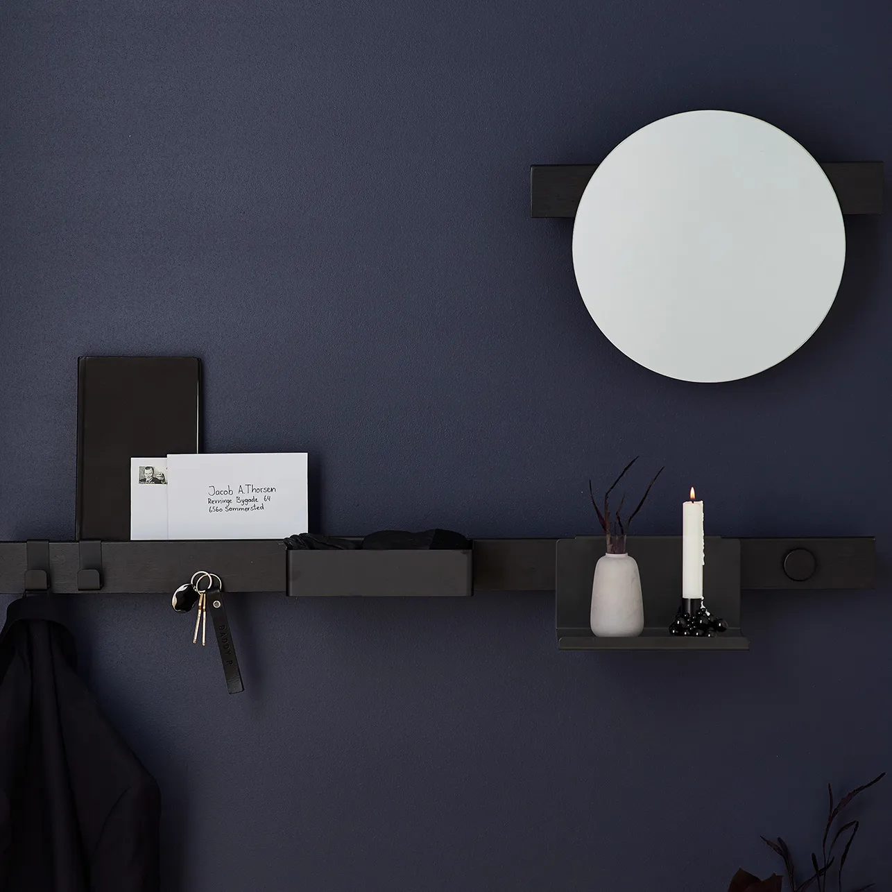 Flex Shelf hylla 21 cm, Svart Gejst