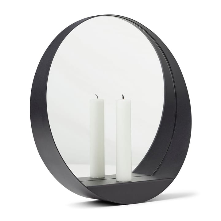 Glim spegel/ljusstake Ø28 cm - Svart - Gejst