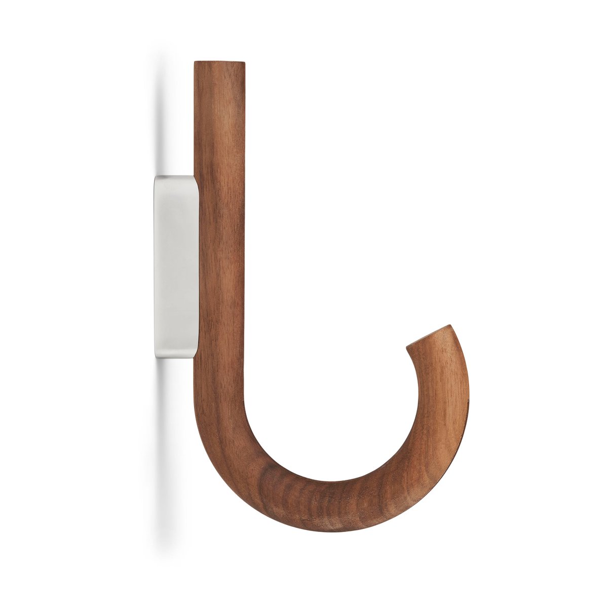 Gejst Hook krok 19 cm Valnöt-krom | Skandinavisk Design | Krokar & Hängare | Brun