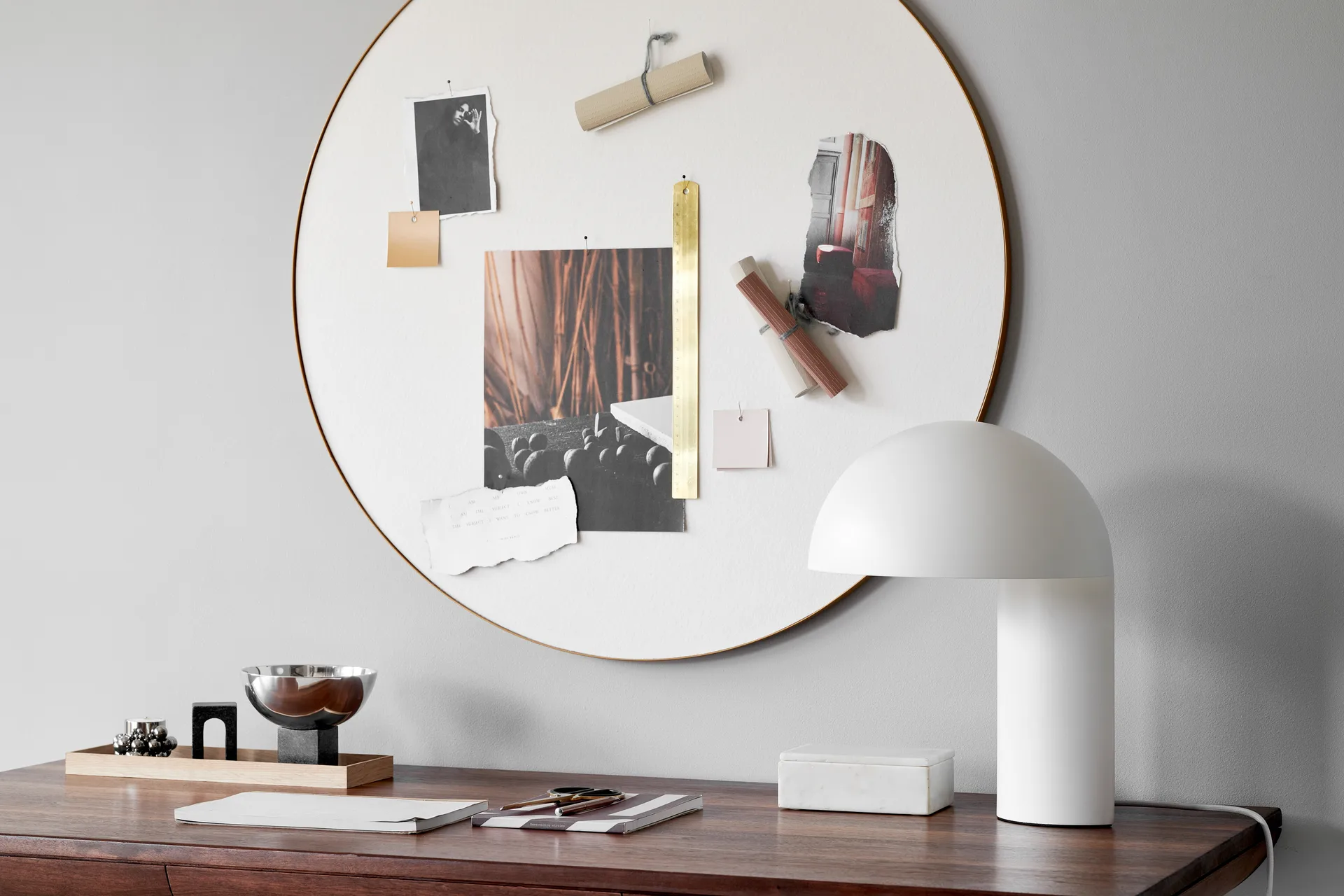 Leery bordslampa 40 cm, Vit Gejst