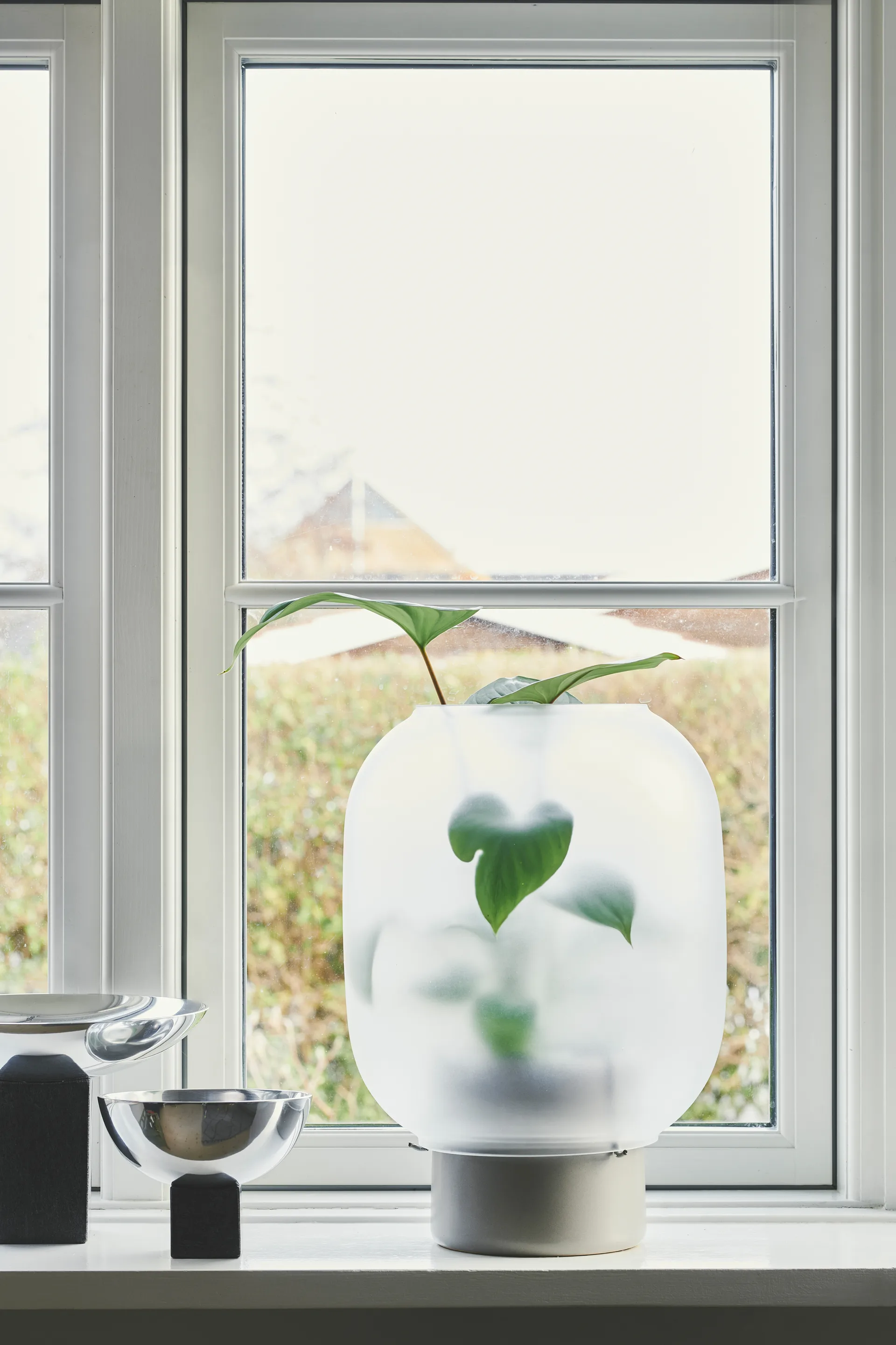 Nebl kruka med frostat glas Ø26 cm, Grå Gejst