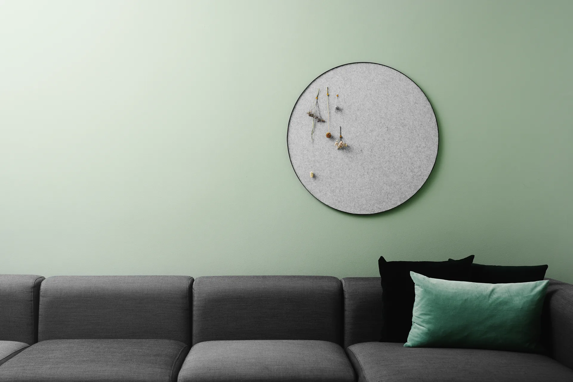 Retell pinboard anslagstavla Ø80 cm, Ljusgrå Gejst