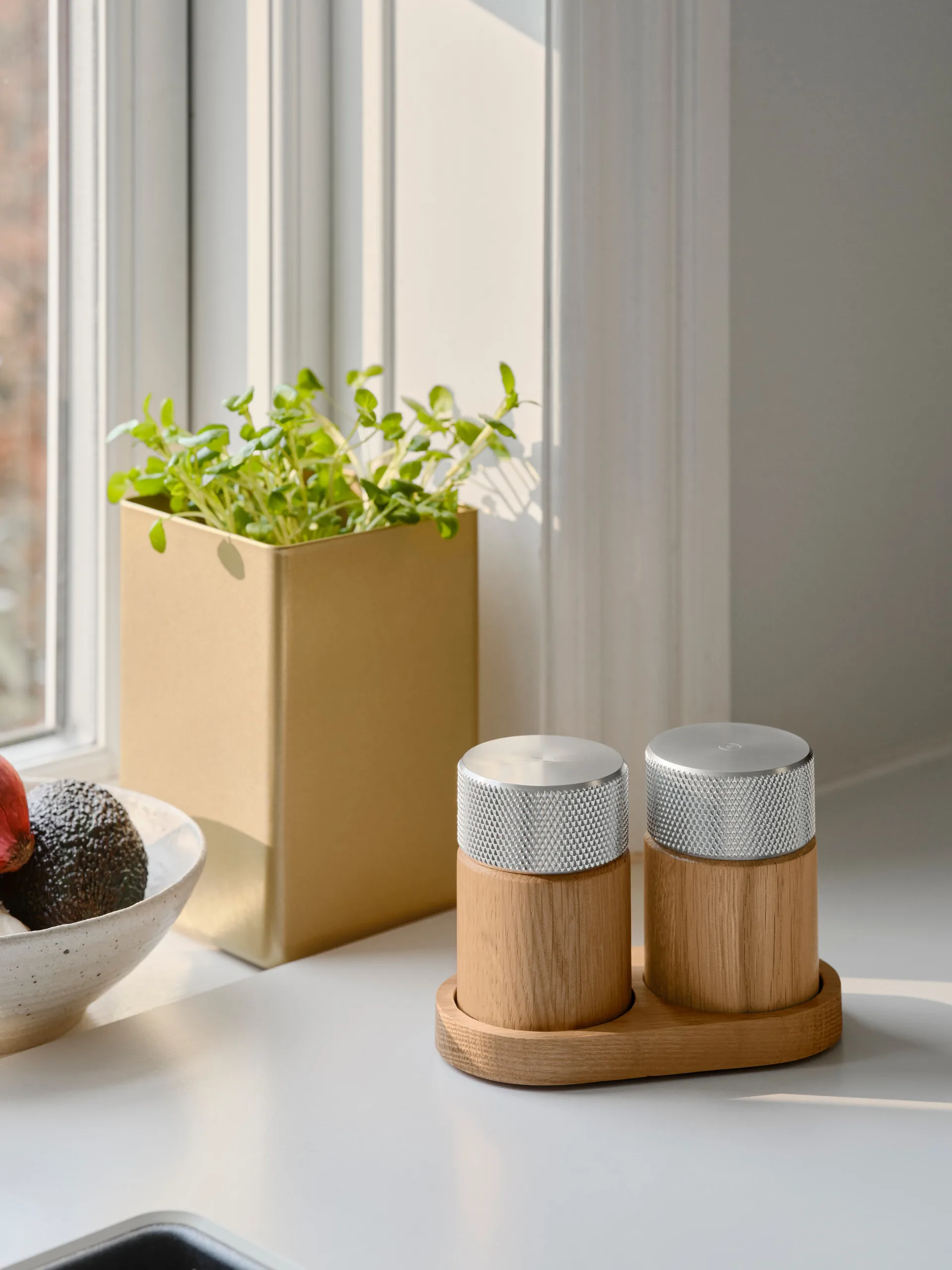 Sina salt-och pepparkvarn 6 cm, Ek-stål Gejst