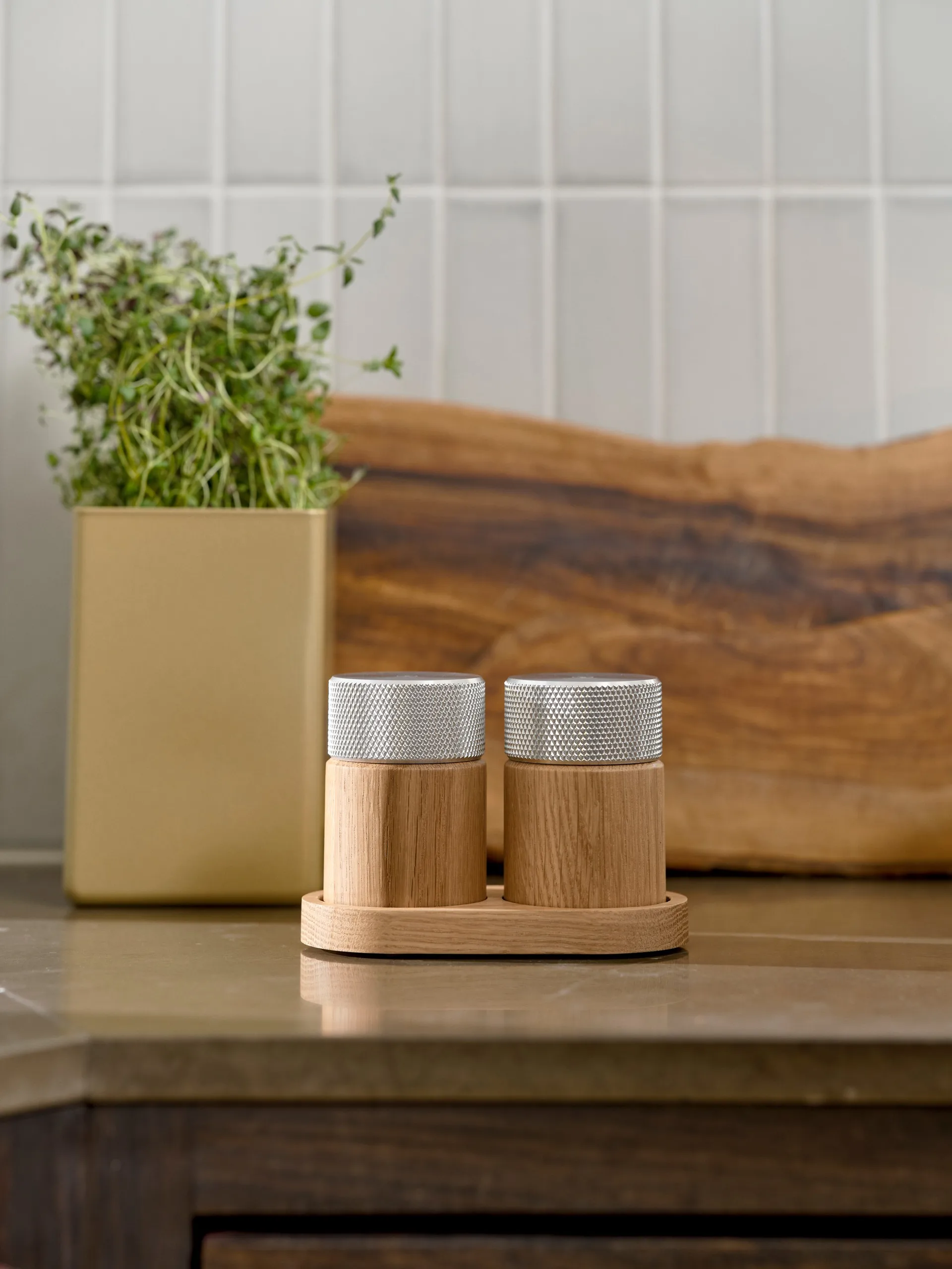 Sina salt-och pepparkvarn 6 cm, Ek-stål Gejst