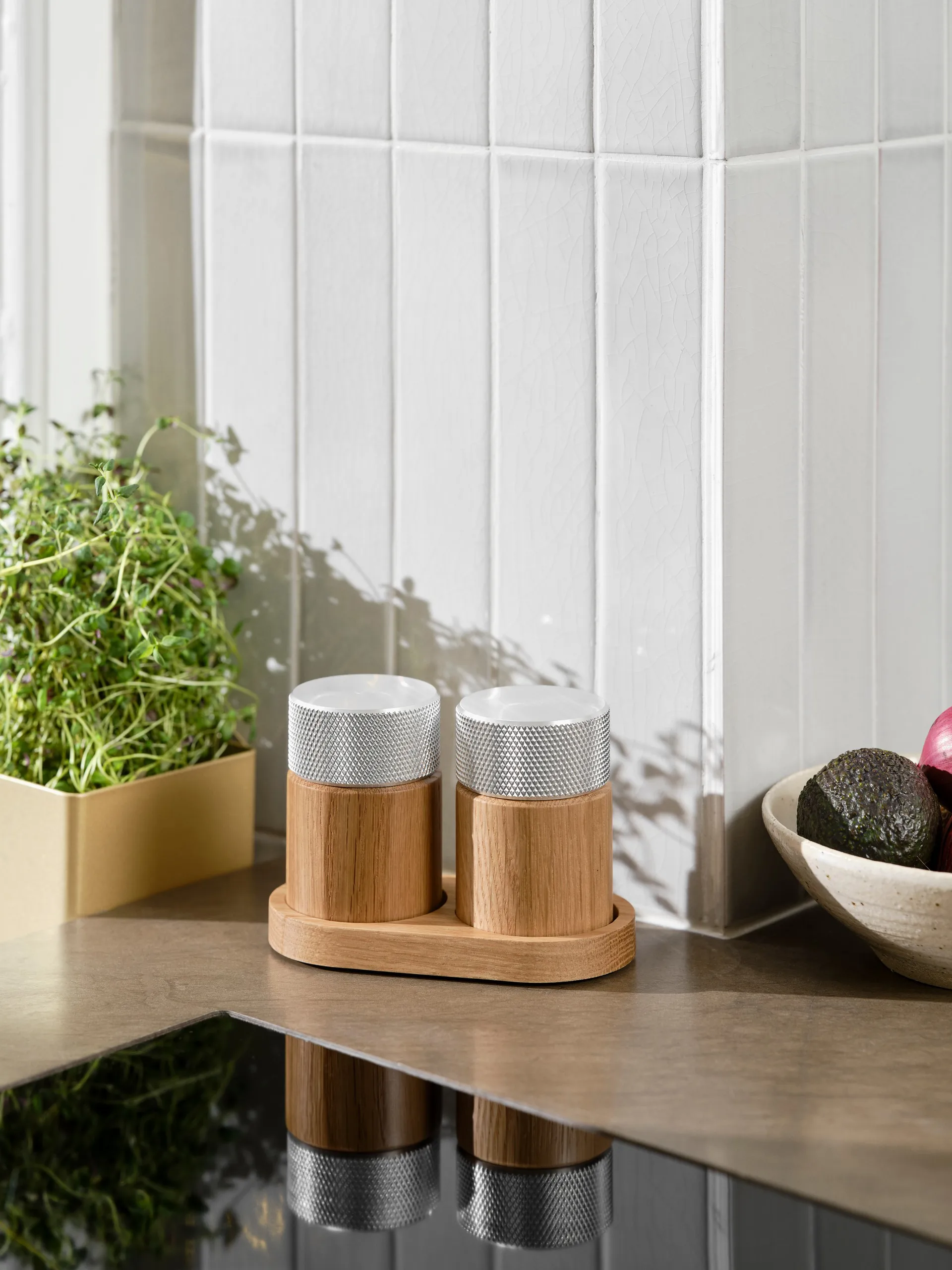 Sina salt-och pepparkvarn 6 cm, Ek-stål Gejst