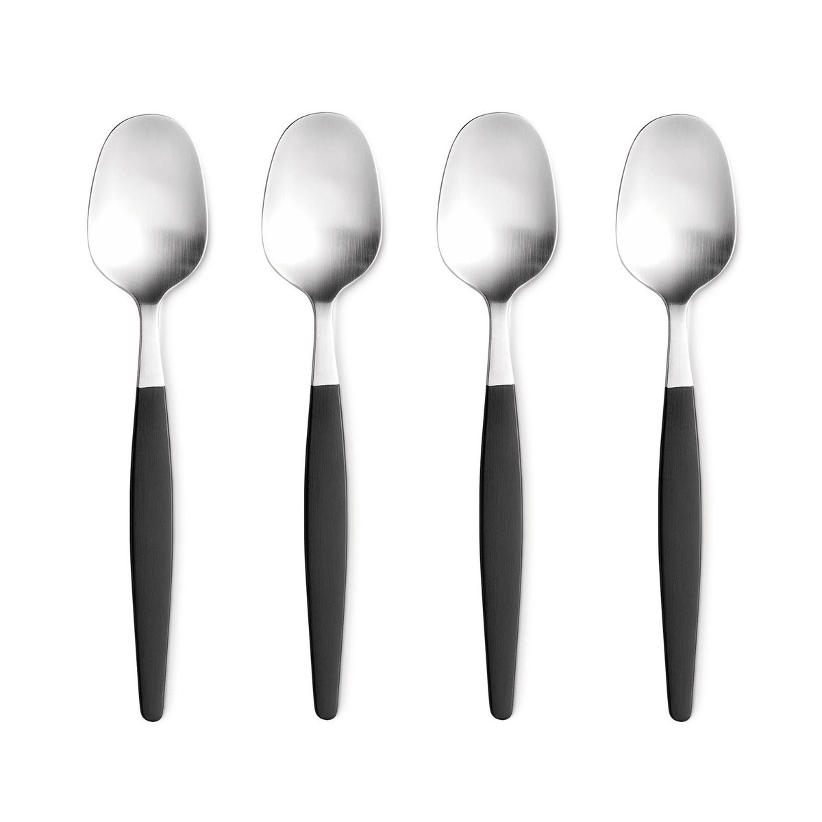Gense Focus de luxe dessertskedar 4-pack | Skandinavisk Design | Dessertbestick | Silverfärgad