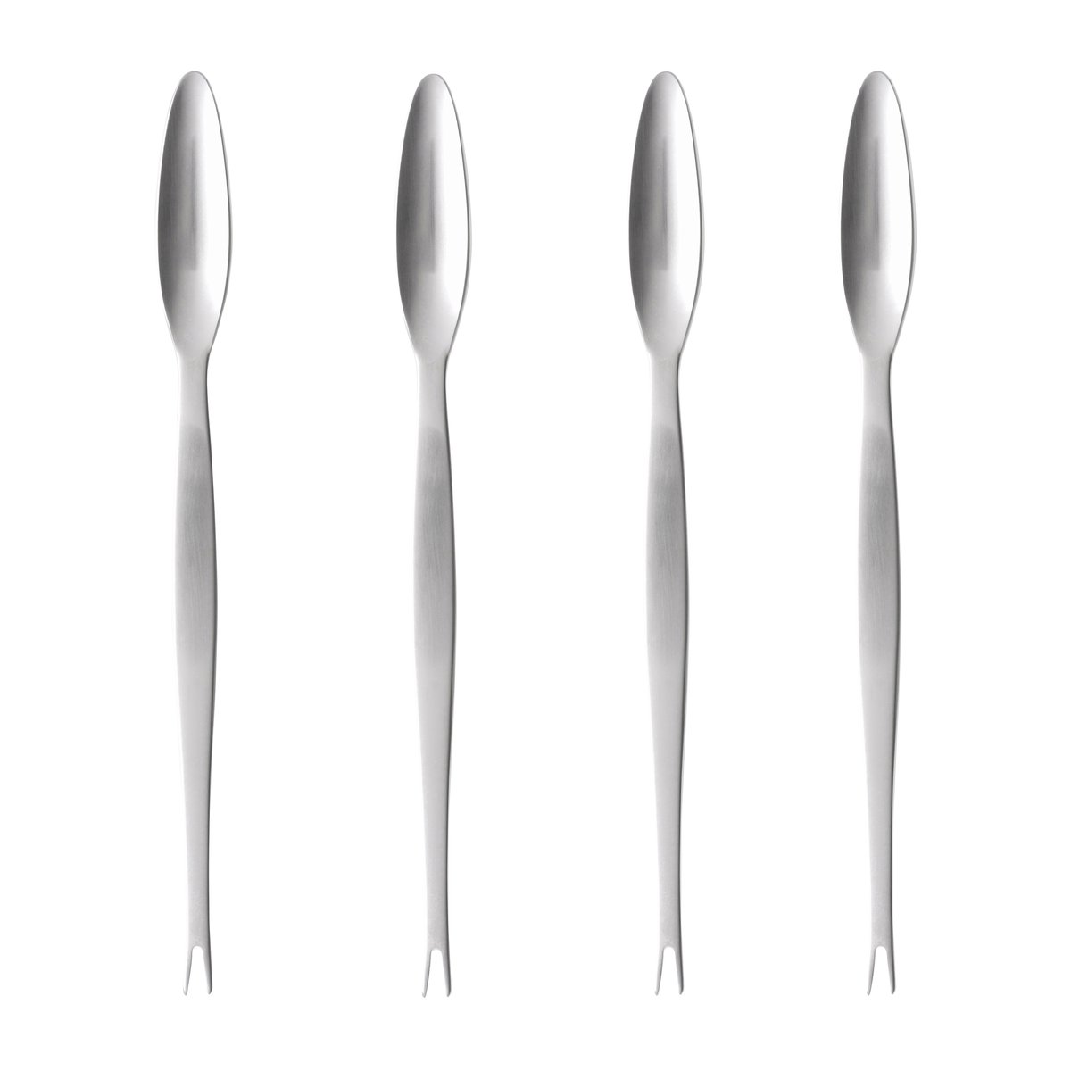 Gense Focus Steel skaldjursgaffel 4-pack 4-pack | Skandinavisk Design | Matbestick | Silverfärgad